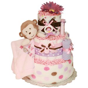 Monkey-girl-mini-diaper-cakes